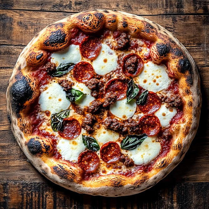 Pepperoni meat pizza