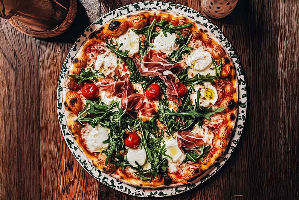 Prosciutto Stracciatella Neapolitan Pizza