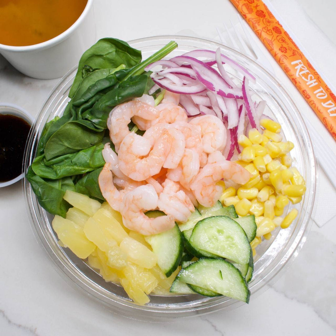 Shrimp Bowl Lunch Special ( Miso + bottle water)