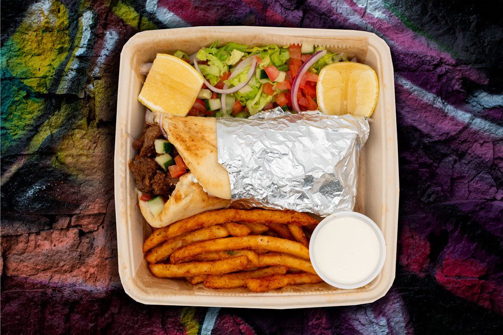 BEEF DONER + FRIES + SALAD