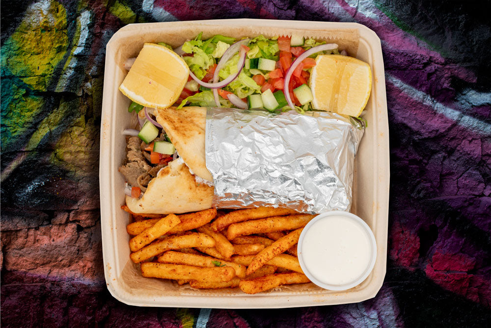 LAMB & BEEF DONER + FRIES + SALAD