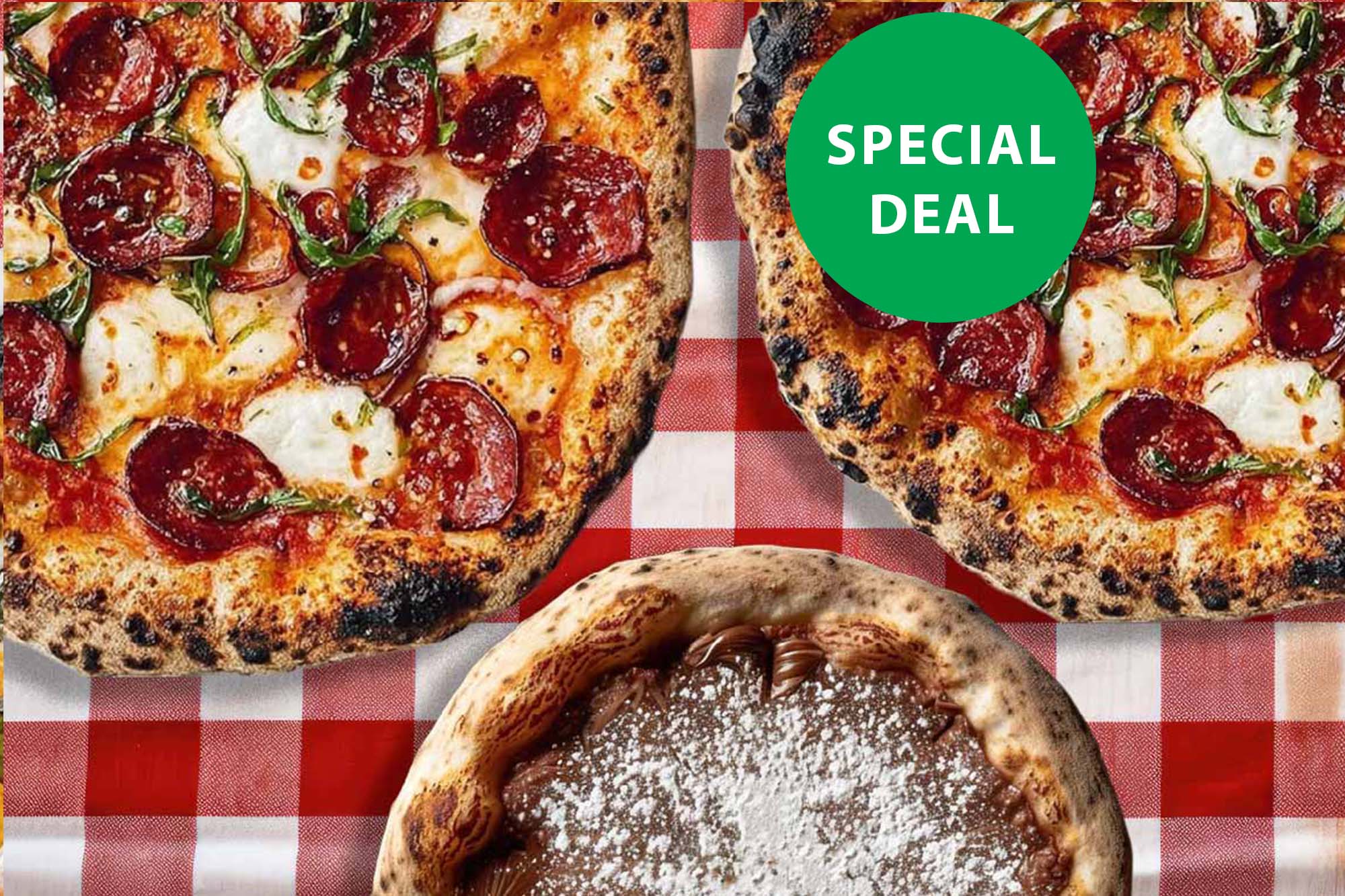 Pepperoni x2 (LARGE) = 1 free nutella pizza