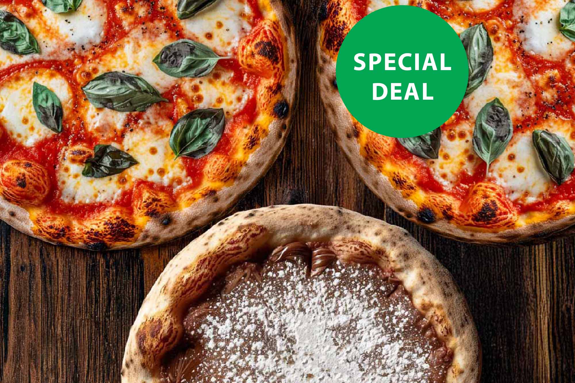 Cheese Pizza x2 + Nutella Pizza